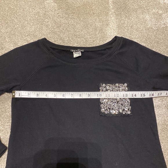 Venus XS Black Bedazzled Pocket Sweatshirt - Picture 9 of 15